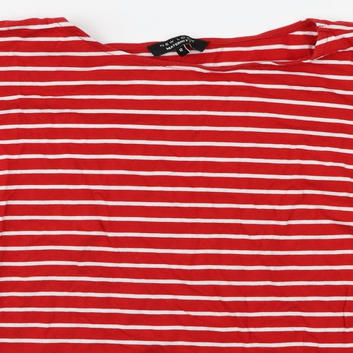 New Look  Womens Red Striped  Basic T-Shirt Size 12