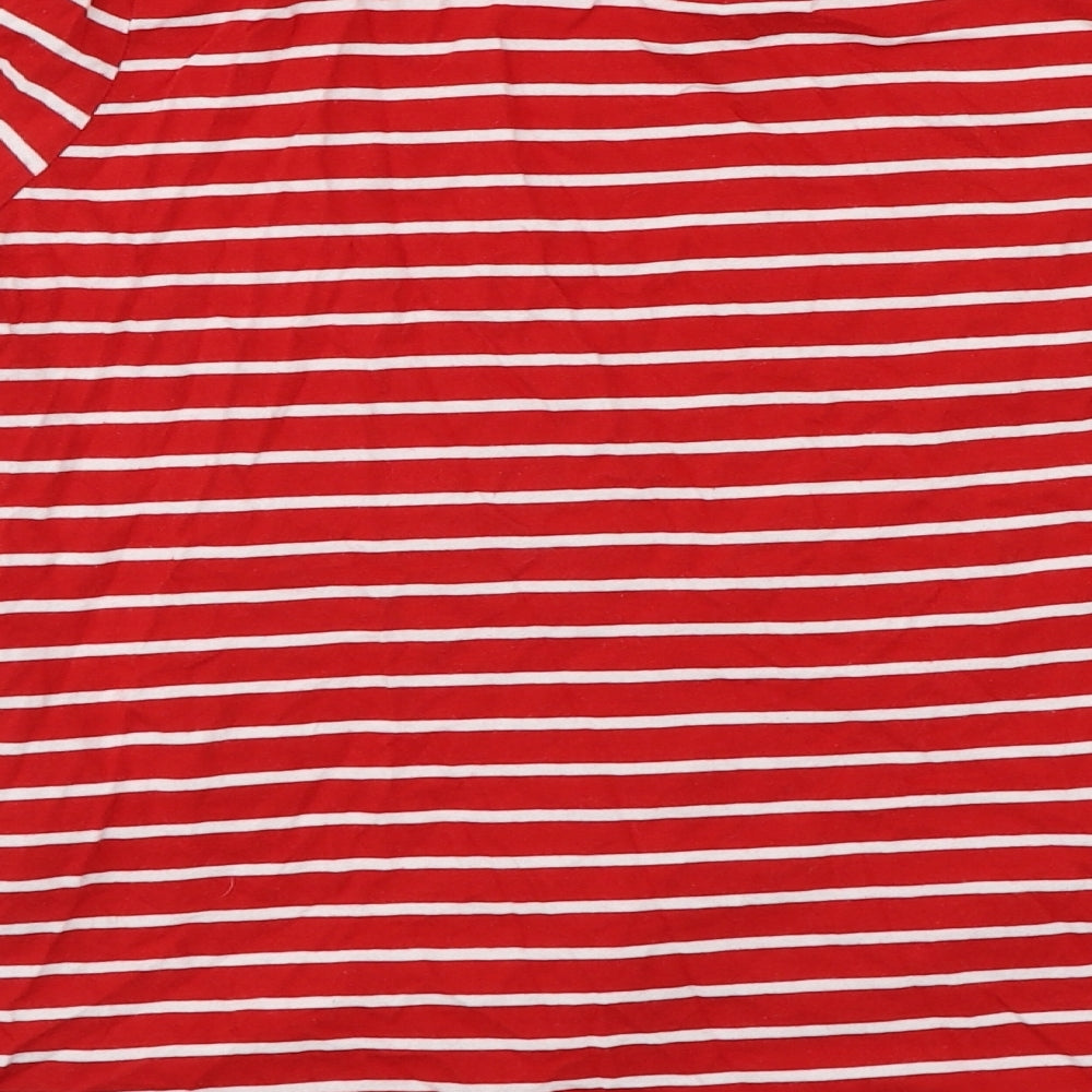 New Look  Womens Red Striped  Basic T-Shirt Size 12