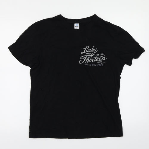hiclol Womens Black   Basic T-Shirt Size M