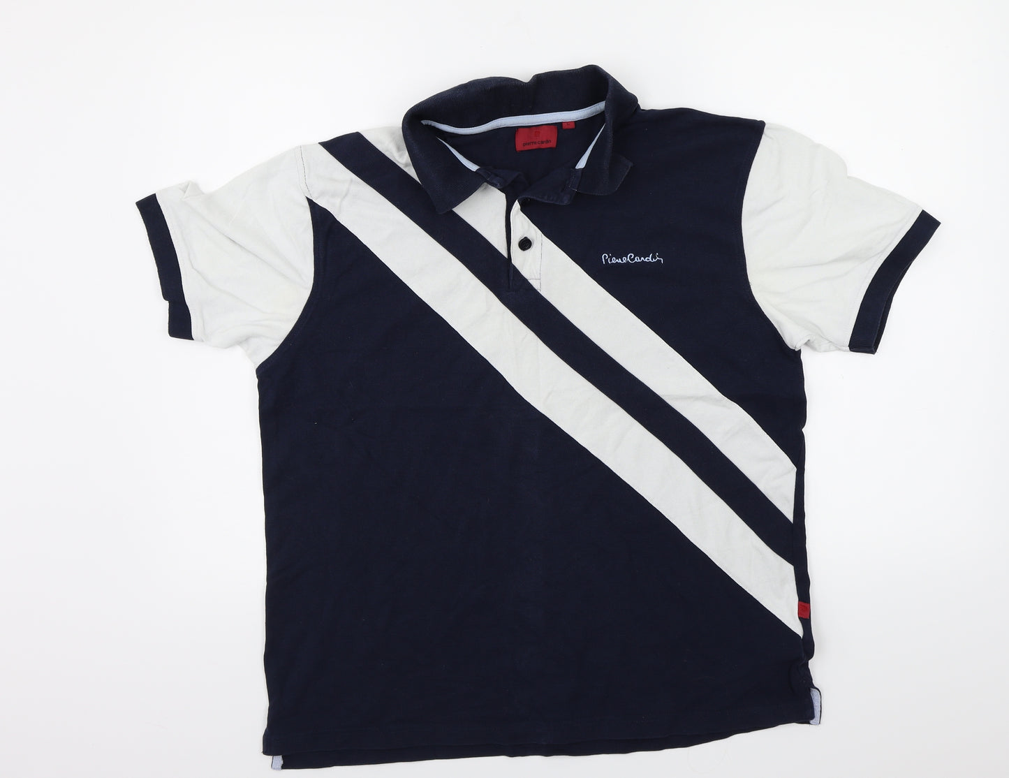 Pierre Cardin  Mens Blue Striped   Polo Size L