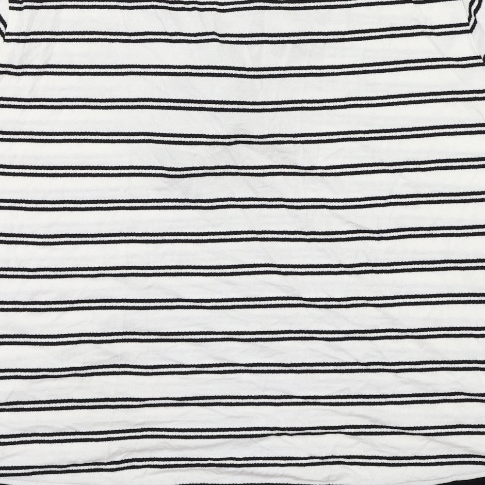 Marks and Spencer  Womens White Striped  Basic Blouse Size 18