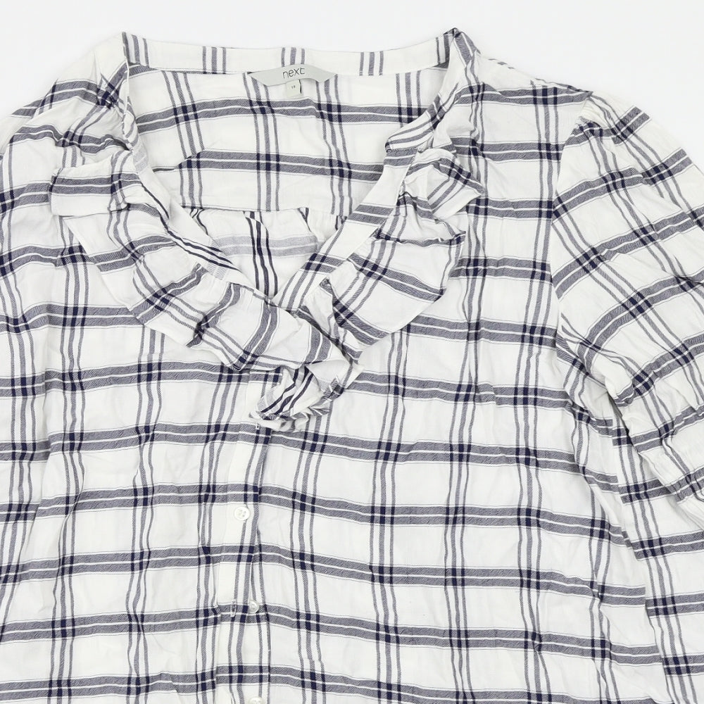 NEXT  Womens White Check  Basic Blouse Size 18