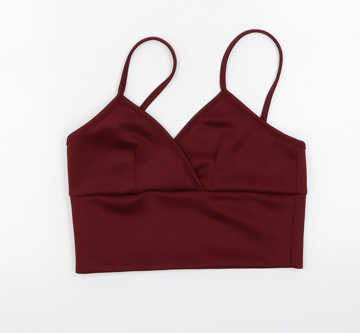 Boohoo Womens Red Basic T-Shirt Size 10