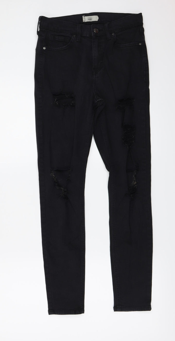 Topshop Womens Black Skinny Jeans Size 28 in L32 in