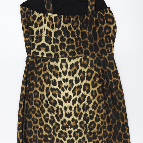 Boohoo  Womens Beige Animal Print  Bodycon  Size 10