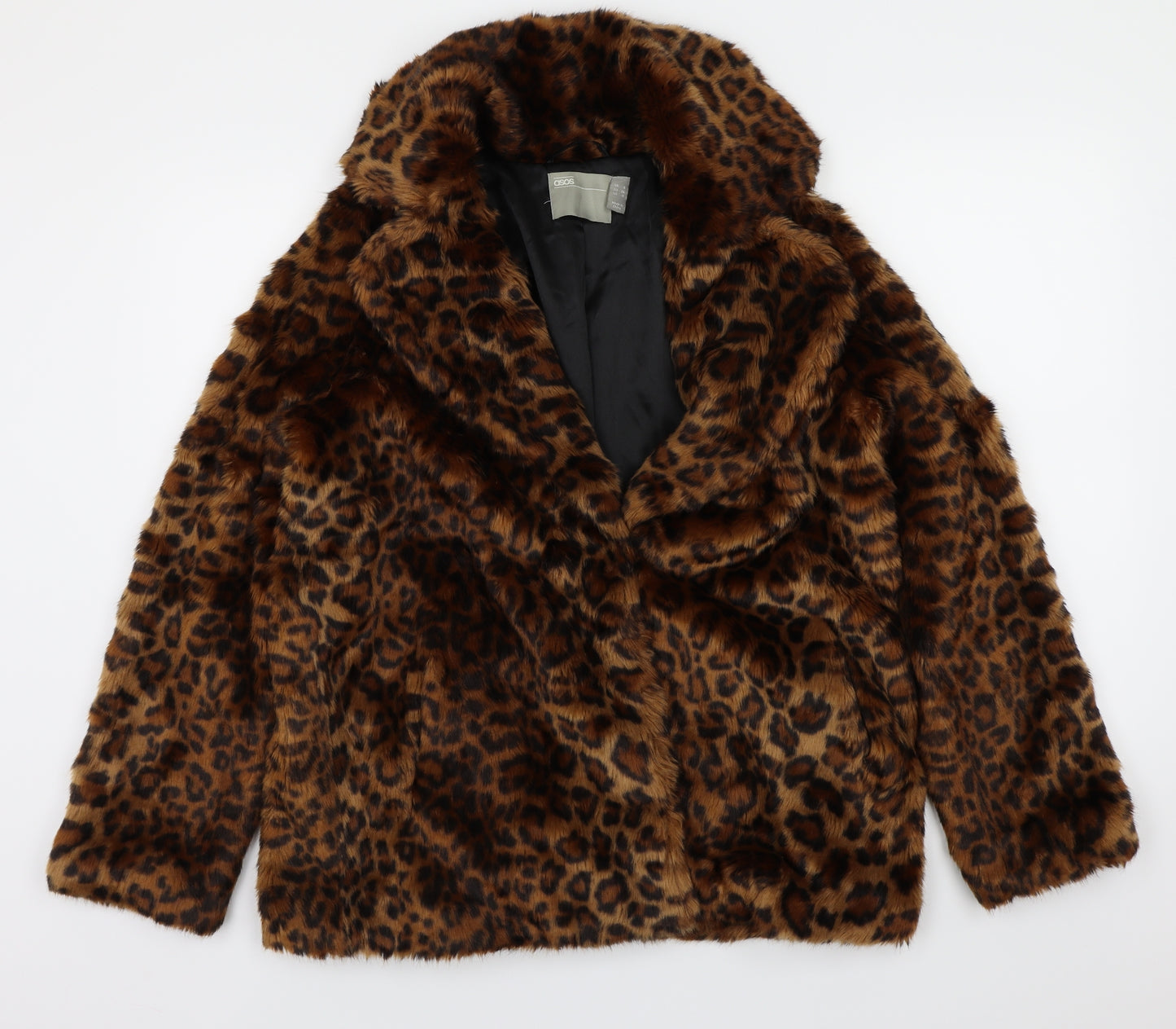 ASOS  Womens Brown Animal Print  Jacket Coat Size L