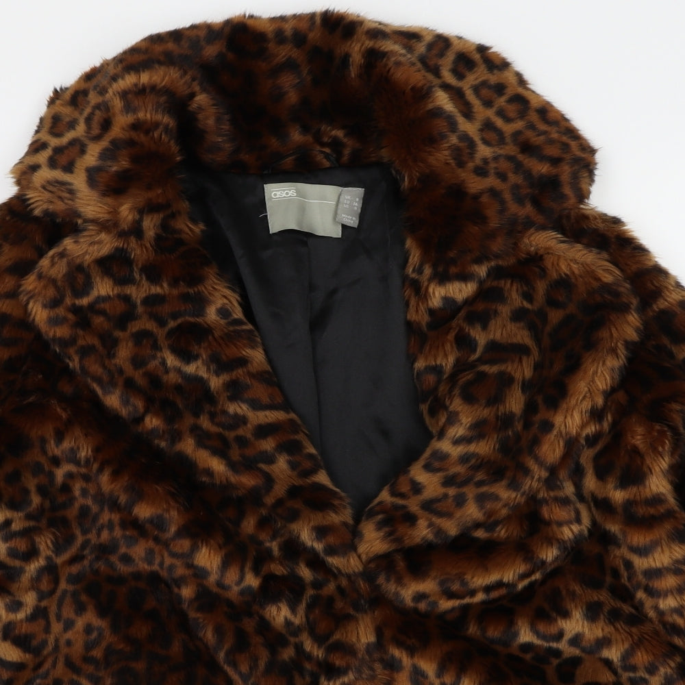 ASOS  Womens Brown Animal Print  Jacket Coat Size L