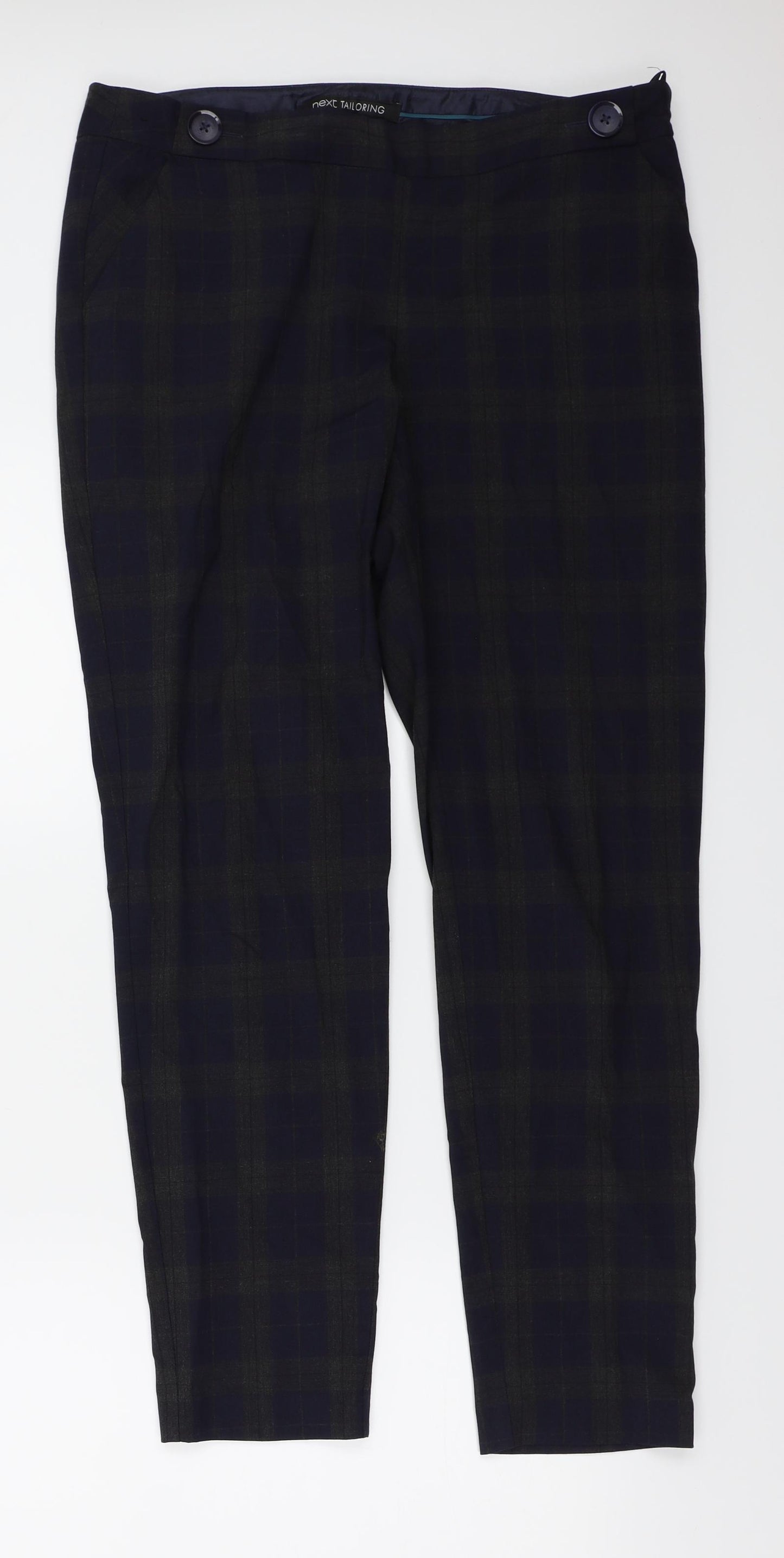 NEXT  Womens Blue Check  Trousers  Size 12 L28 in