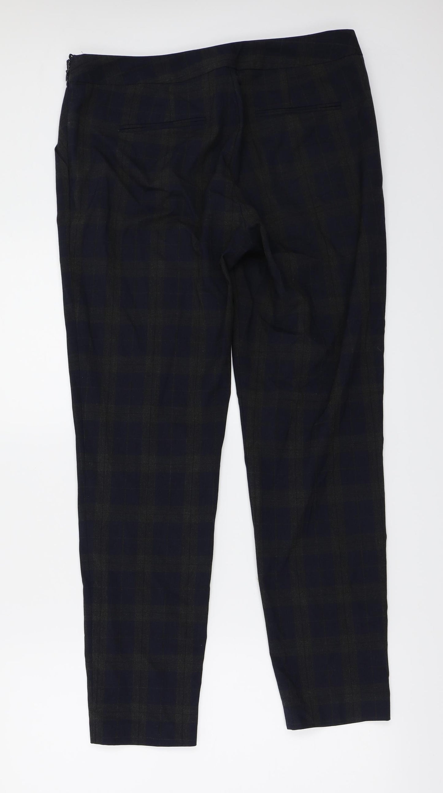 NEXT  Womens Blue Check  Trousers  Size 12 L28 in