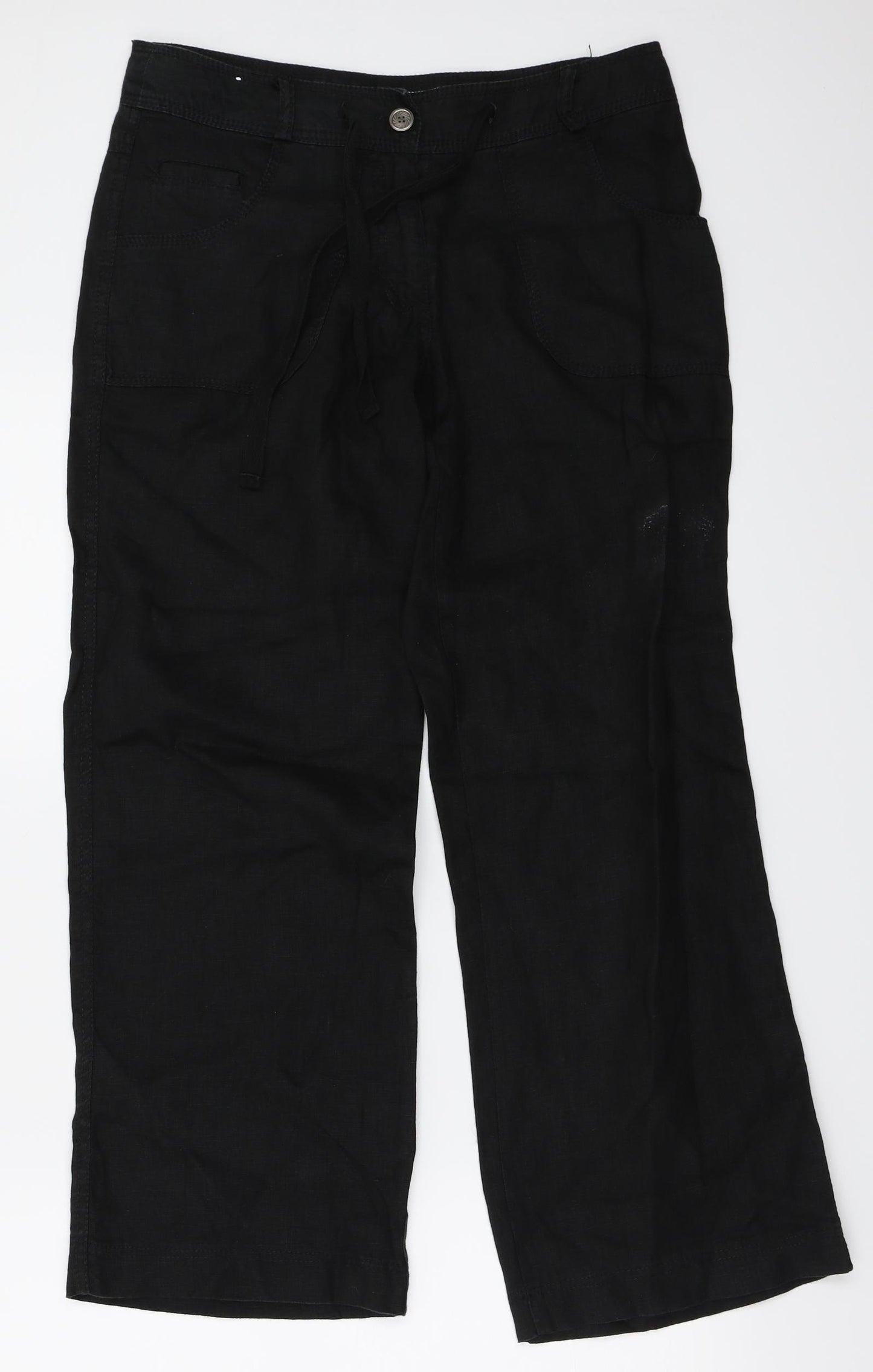 love to linen Womens Black   Trousers  Size 30 in L25 in