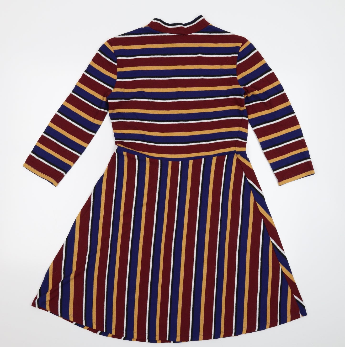 TU Womens Multicoloured Striped Knit Jumper Dress  Size 8