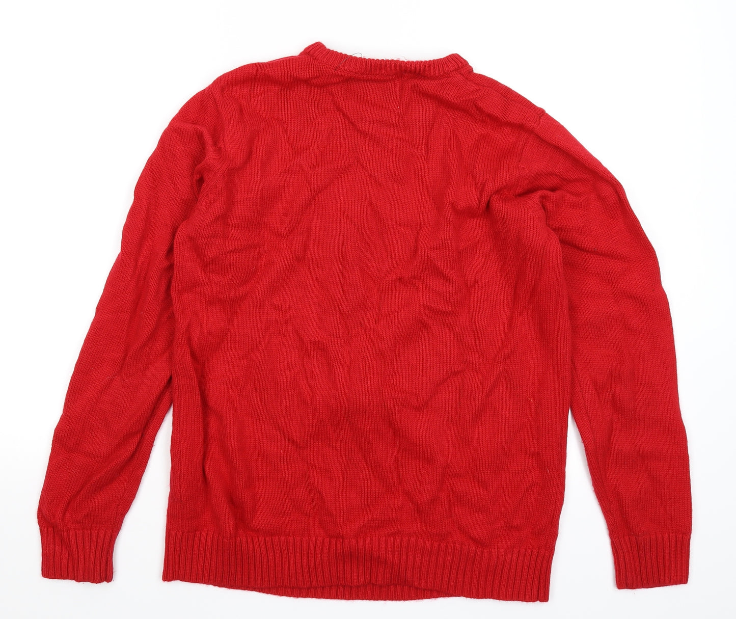 Primark Mens Red  Knit Pullover Jumper Size S