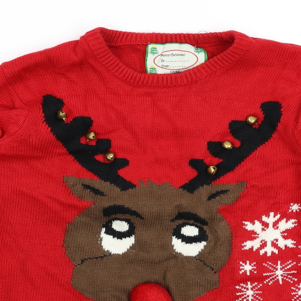 Primark Mens Red  Knit Pullover Jumper Size S