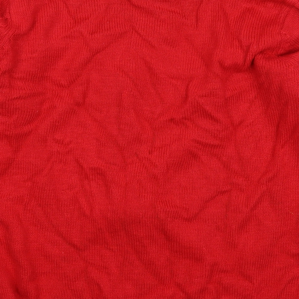 Primark Mens Red  Knit Pullover Jumper Size S
