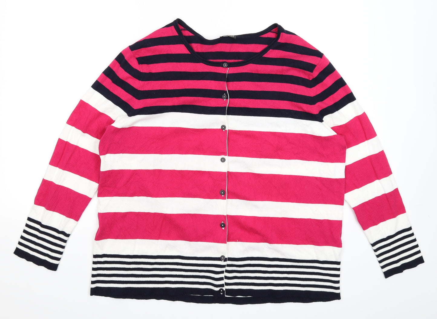 Gerry Weber Womens Multicoloured Striped Knit Cardigan Jumper Size 20