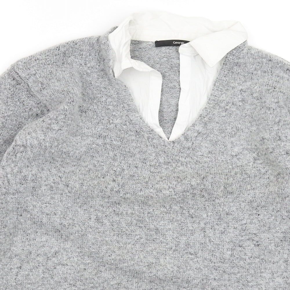 George Womens Grey  Knit Pullover Jumper Size S