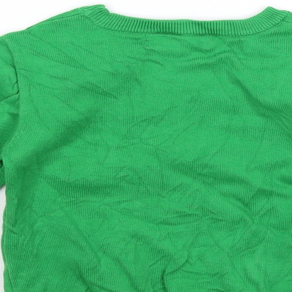 Primark Boys Green  Knit Pullover Jumper Size 5-6 Years  - Christmas