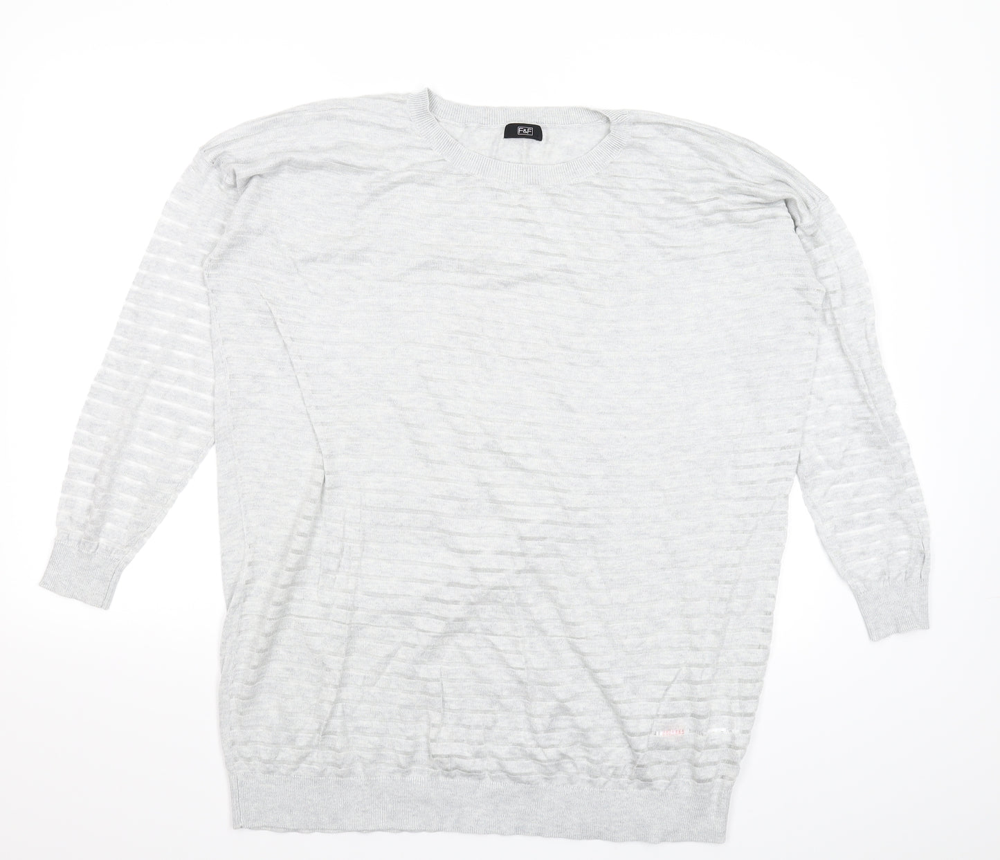 F&F Womens Grey  Knit Pullover Jumper Size 20