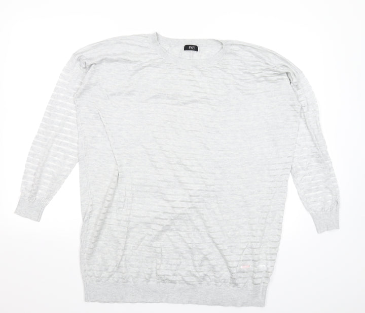 F&F Womens Grey  Knit Pullover Jumper Size 20