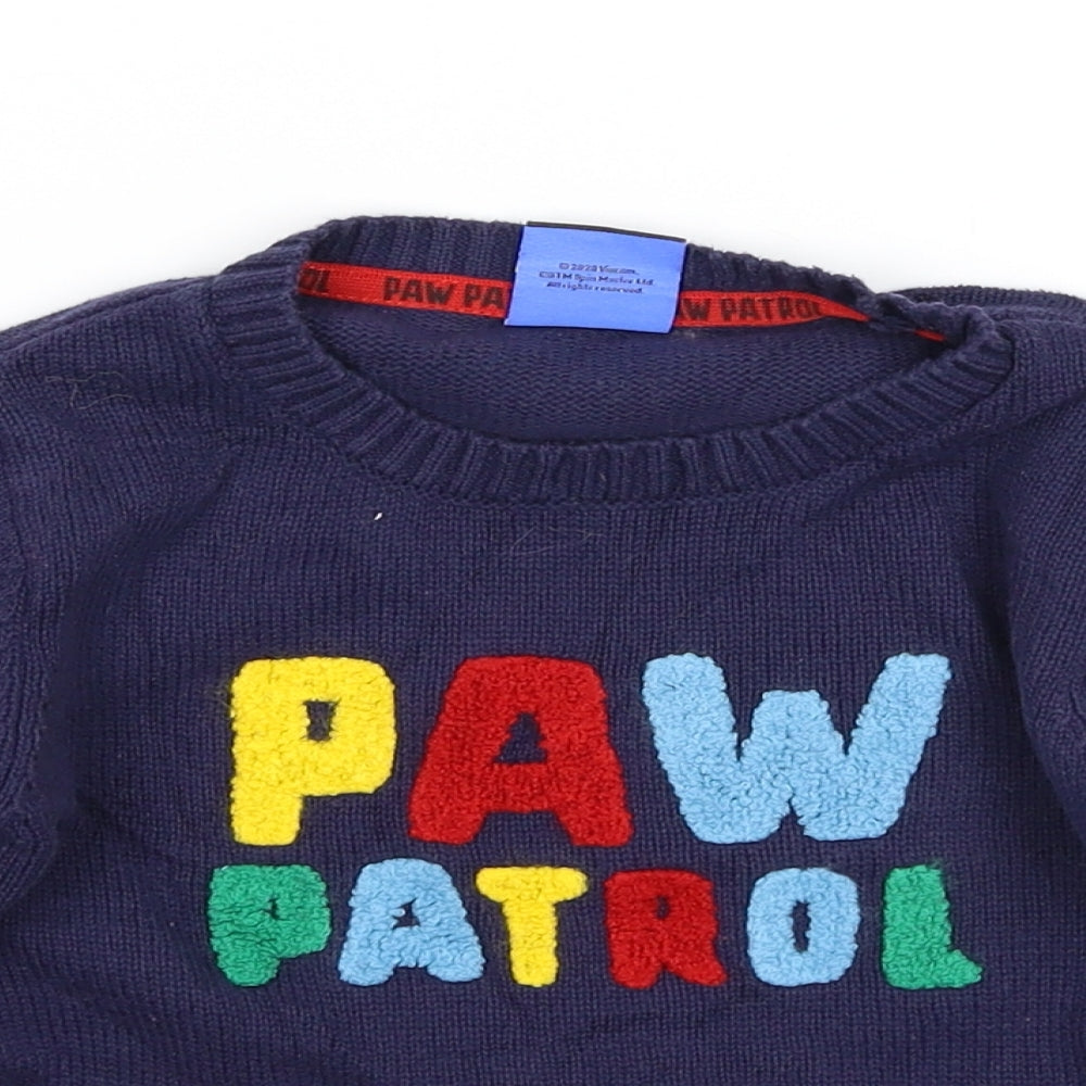 George Boys Blue  Knit Pullover Jumper Size 3-4 Years  - Paw Patrol
