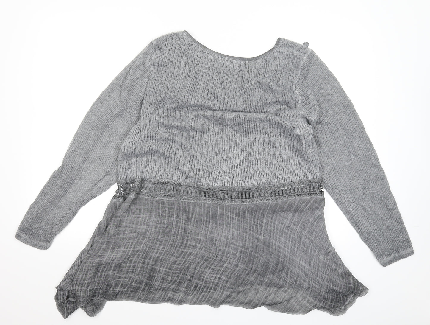 Klass Womens Grey  Knit Pullover Jumper Size 2XL