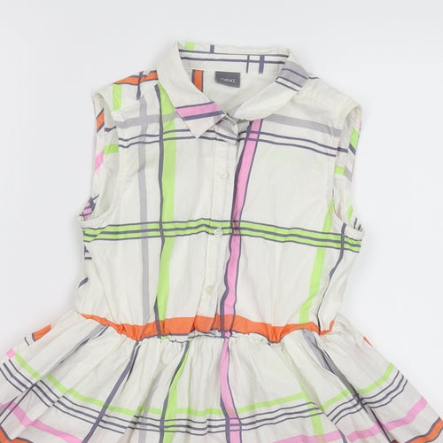 NEXT Girls White Check  Fit & Flare  Size 8 Years