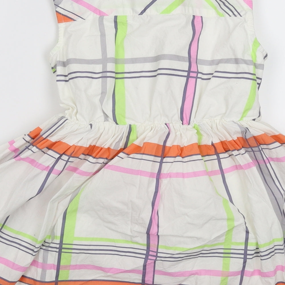 NEXT Girls White Check  Fit & Flare  Size 8 Years