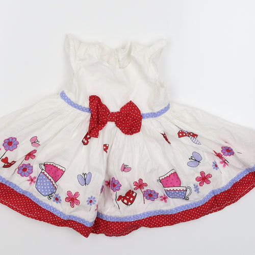 George Girls White   Fit & Flare  Size Newborn