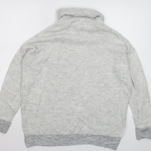 Primark Womens Grey Striped Knit Pullover Jumper Size 12  - Oversized