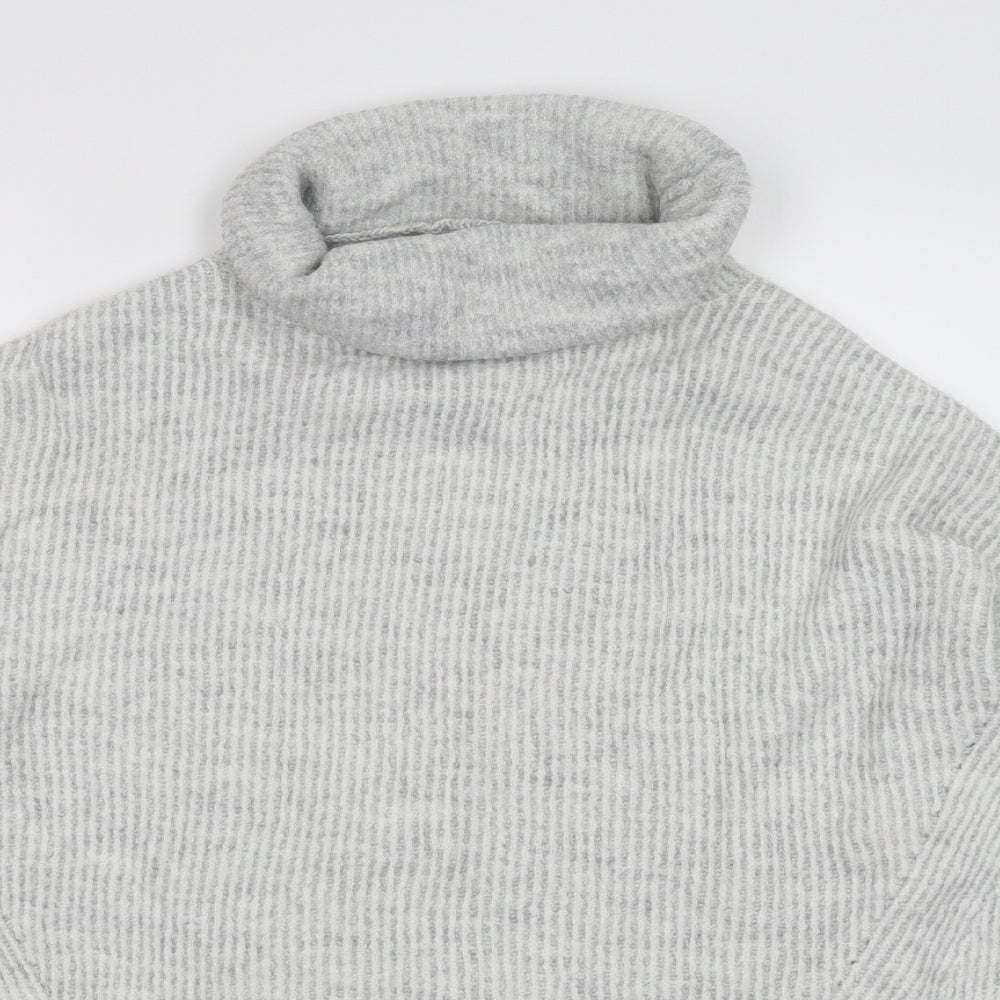 Primark Womens Grey Striped Knit Pullover Jumper Size 12  - Oversized