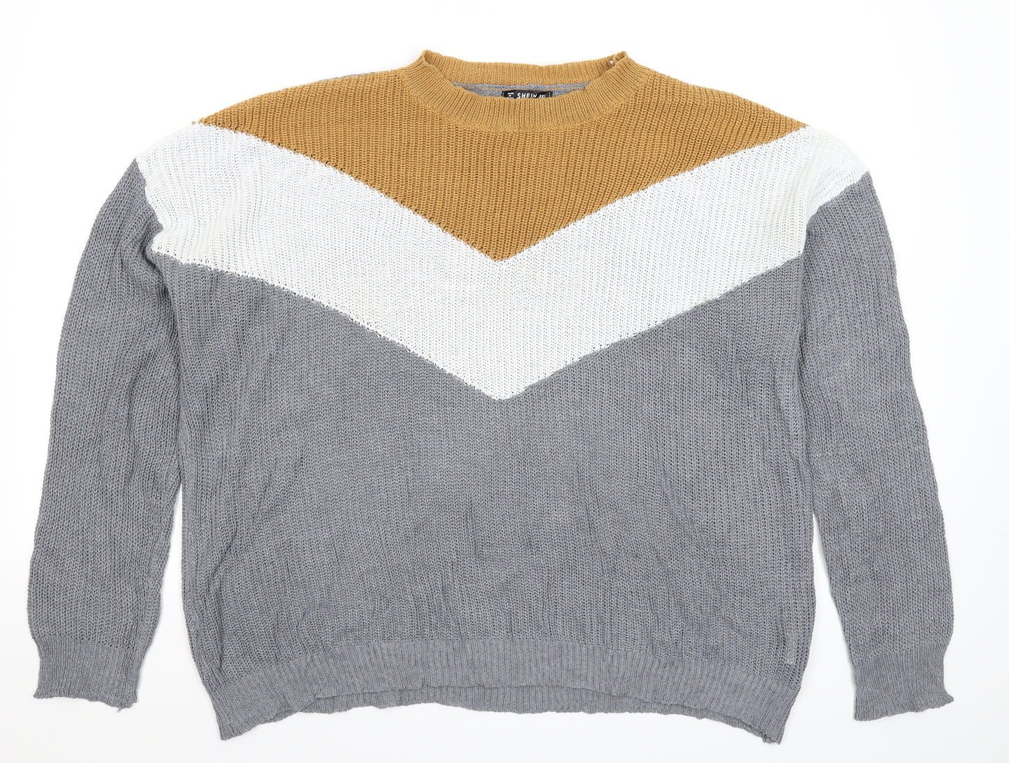 SheIn Womens Multicoloured  Knit Pullover Jumper Size 3XL