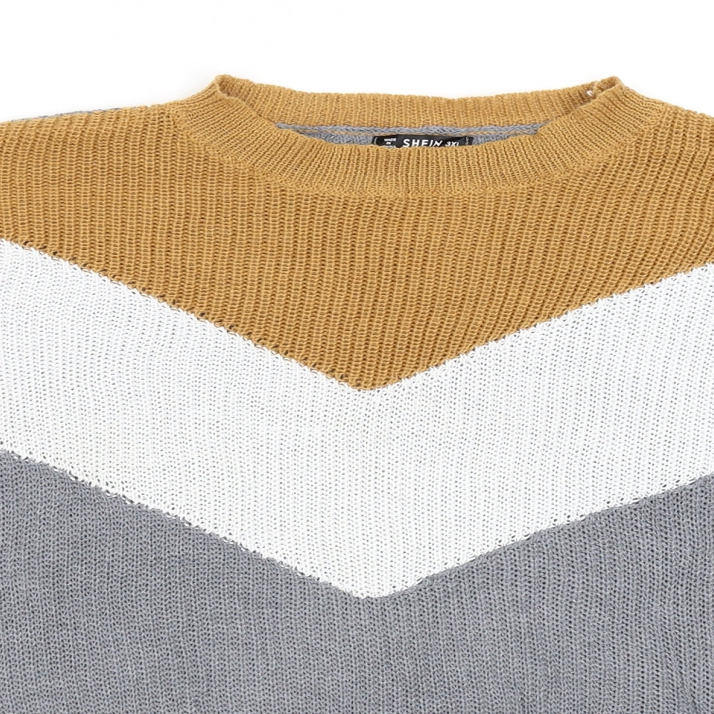 SheIn Womens Multicoloured  Knit Pullover Jumper Size 3XL