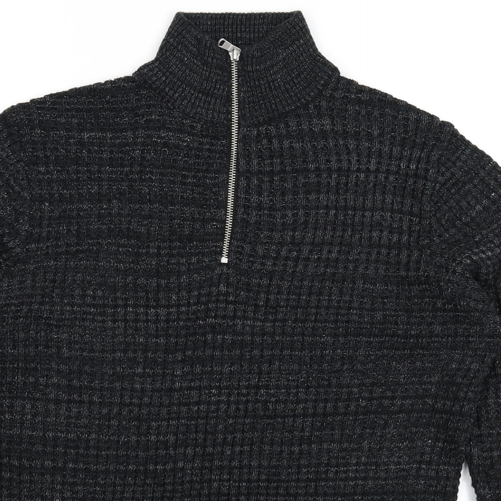 NEXT Mens Black  Knit Pullover Jumper Size M