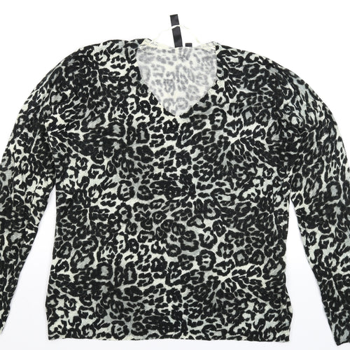 Bluhmod Womens Multicoloured Animal Print Knit Pullover Jumper Size M