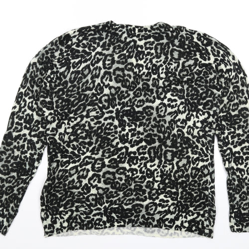Bluhmod Womens Multicoloured Animal Print Knit Pullover Jumper Size M