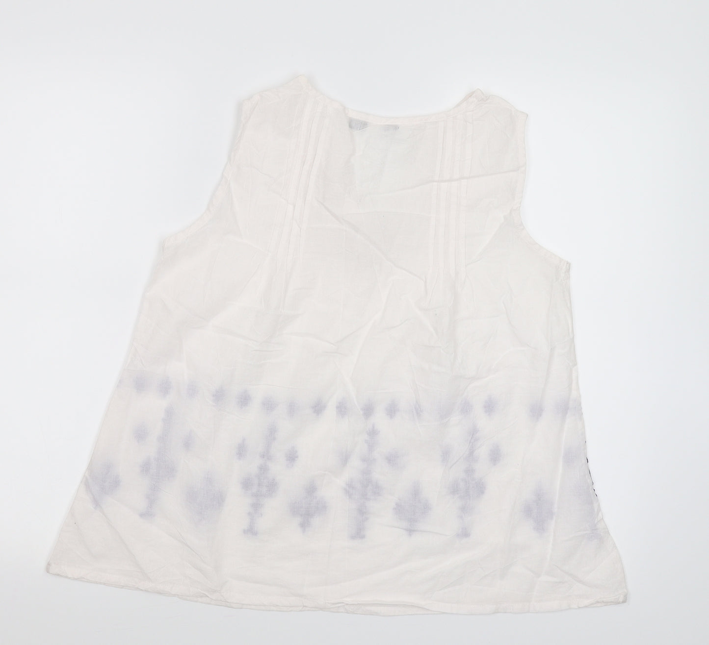Preworn Womens White Floral  Basic Tank Size 8