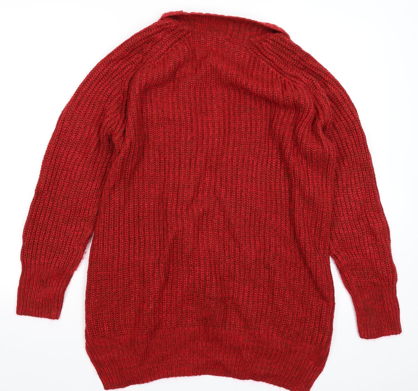 TU Womens Red  Knit Cardigan Jumper Size 16