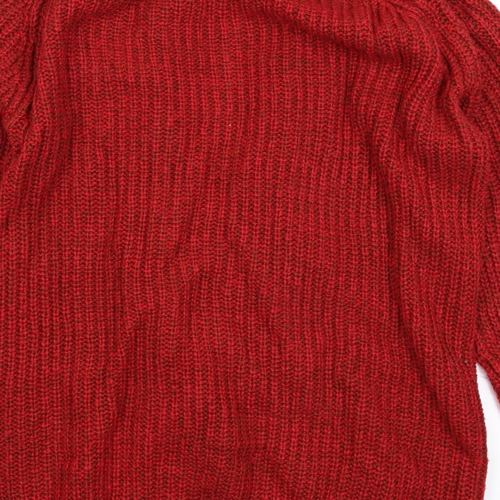 TU Womens Red  Knit Cardigan Jumper Size 16