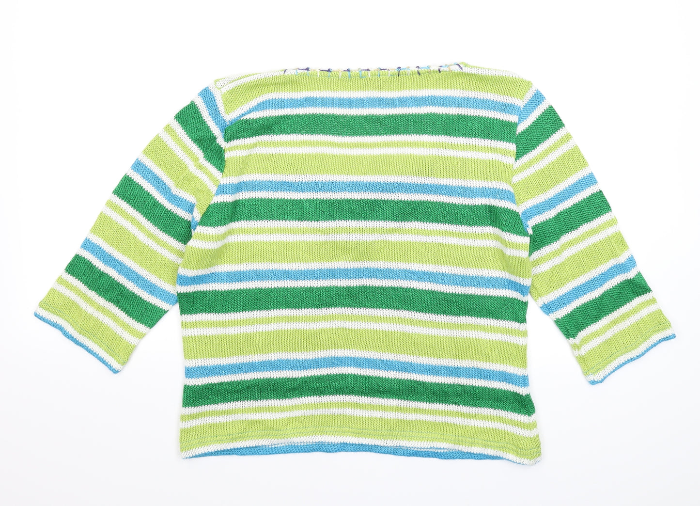 Per Una Womens Multicoloured Striped Knit Pullover Jumper Size 18