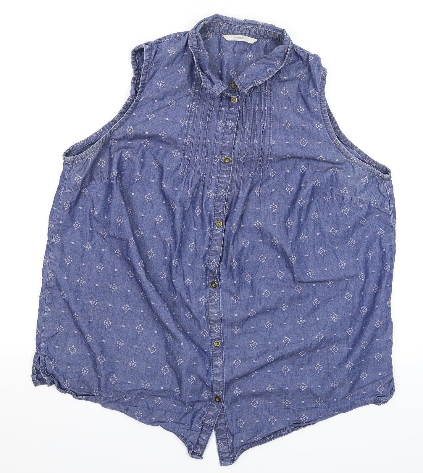 George Womens Blue   Basic Button-Up Size 18
