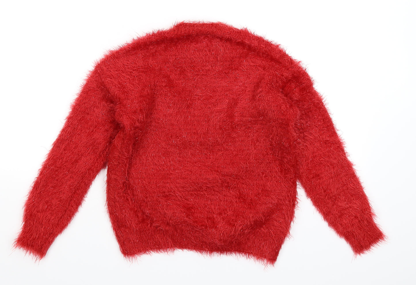 F&F Girls Red   Pullover Jumper Size 8-9 Years  - Christmas