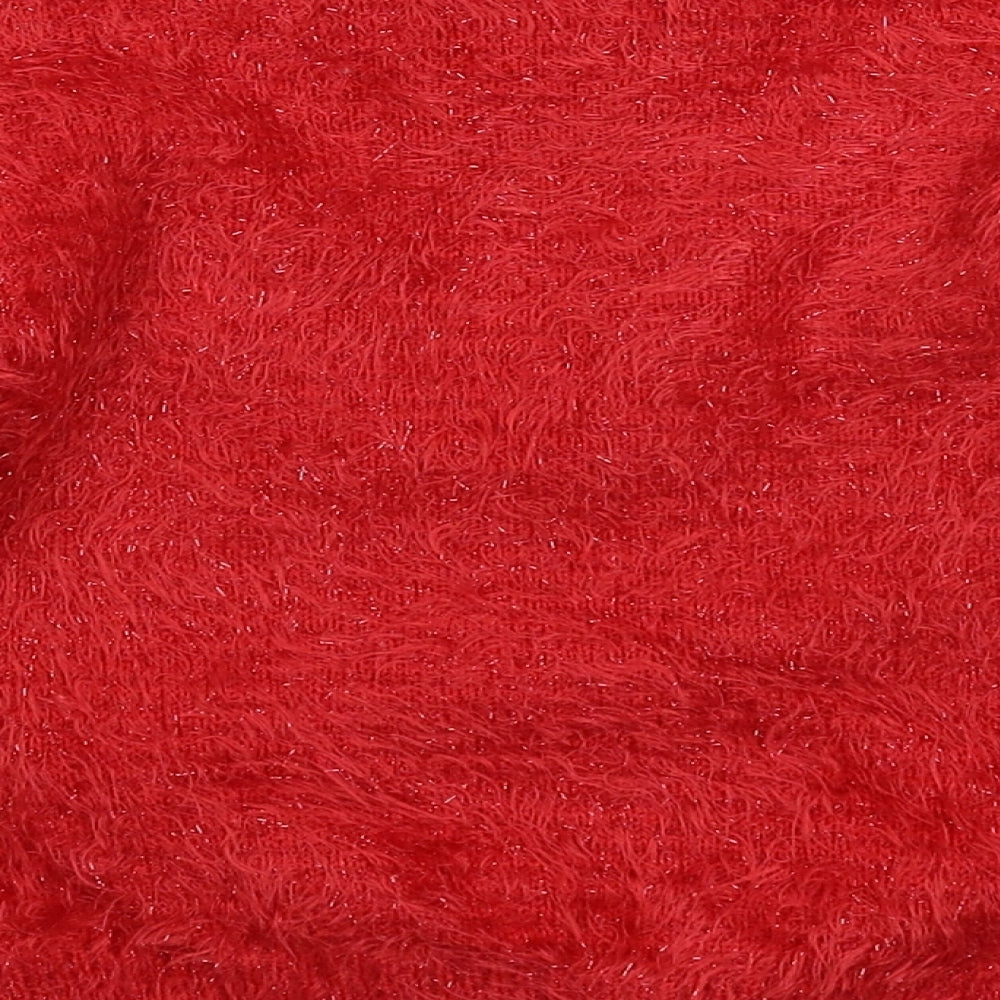 F&F Girls Red   Pullover Jumper Size 8-9 Years  - Christmas