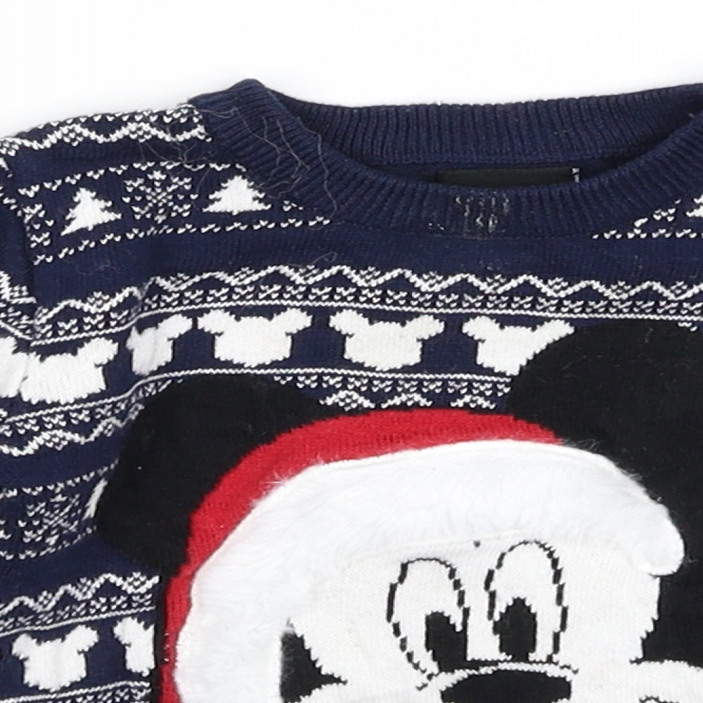 Primark Baby Blue  Knit Pullover Jumper Size 12-18 Months  - Mickey Mouse