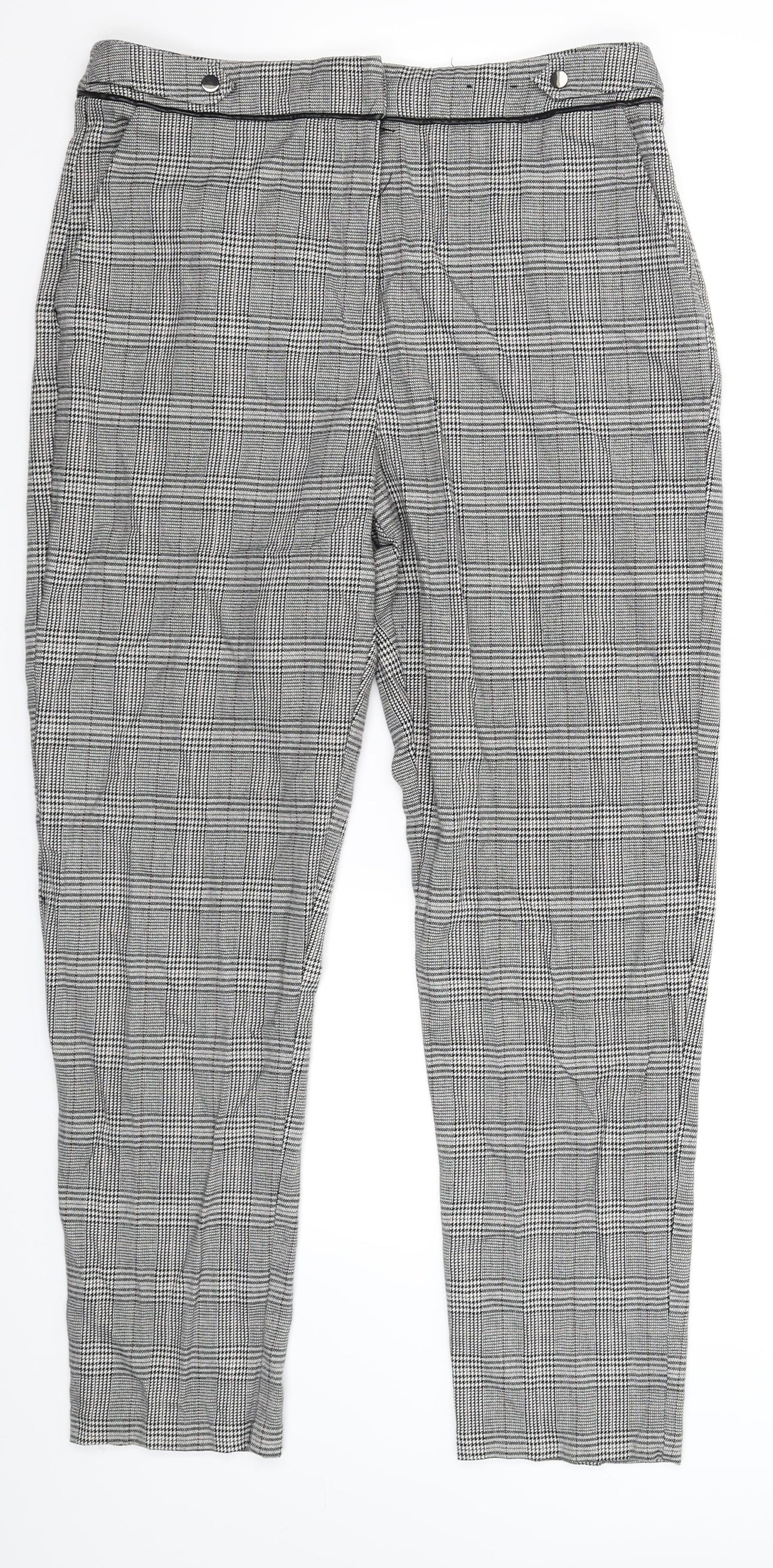 F&F Womens Grey Check  Trousers  Size 10 L27 in