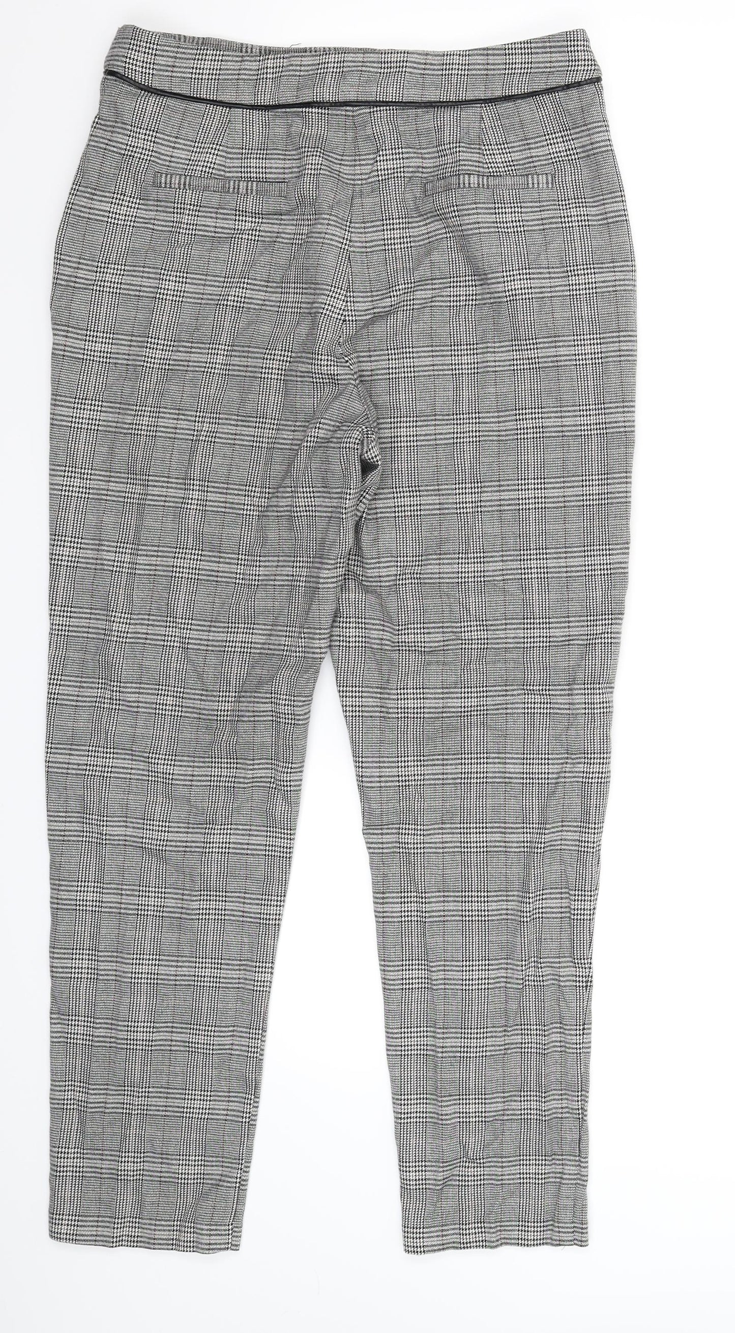 F&F Womens Grey Check  Trousers  Size 10 L27 in
