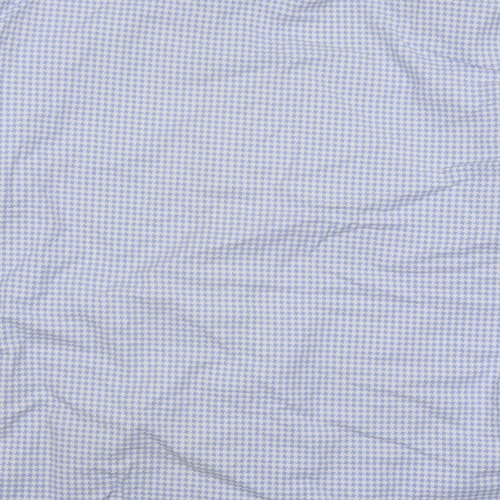 Marks and Spencer Mens Blue Houndstooth   Dress Shirt Size 19
