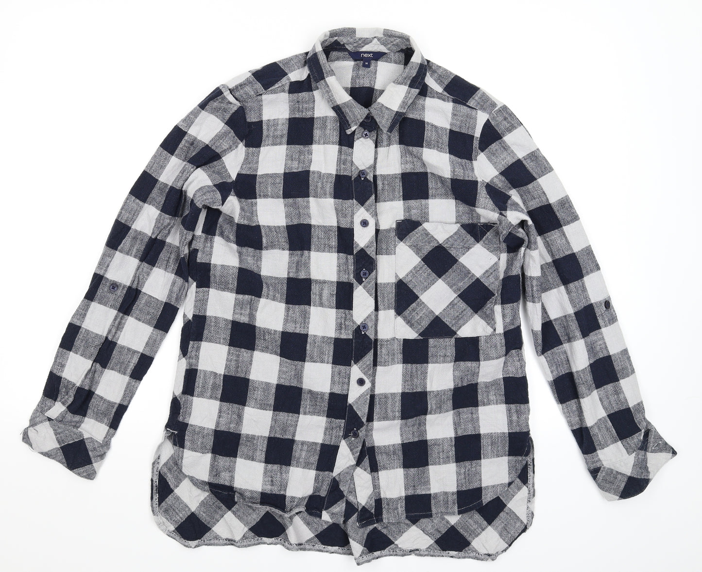 NEXT Womens Multicoloured Check  Basic Button-Up Size 14