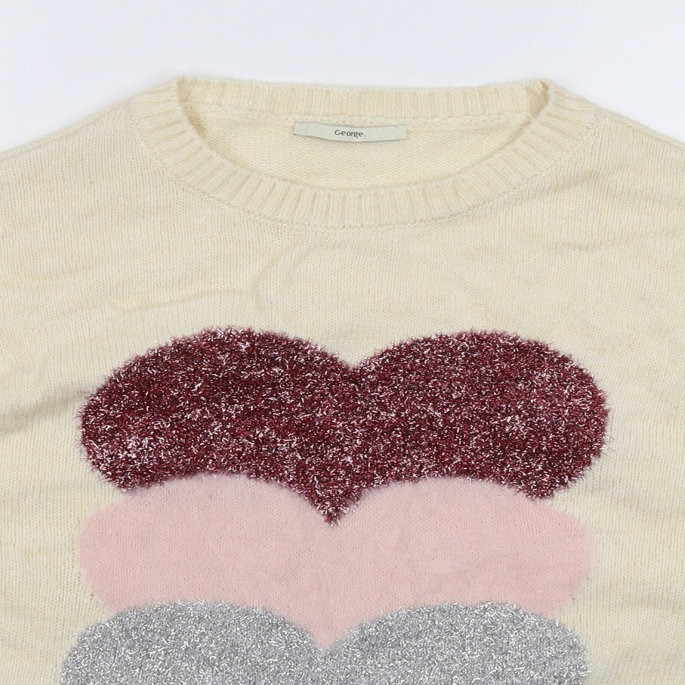 George Womens White  Knit Pullover Jumper Size 18