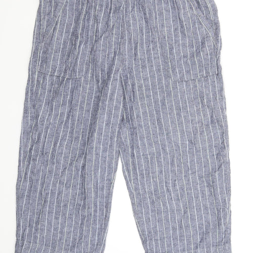TU Womens Grey Striped  Cropped Trousers Size 14 L20 in