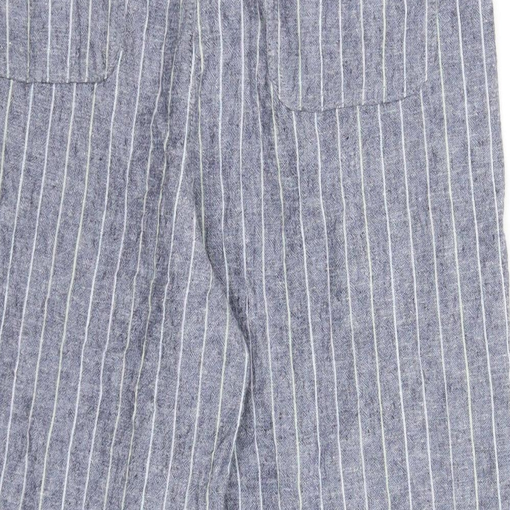 TU Womens Grey Striped  Cropped Trousers Size 14 L20 in